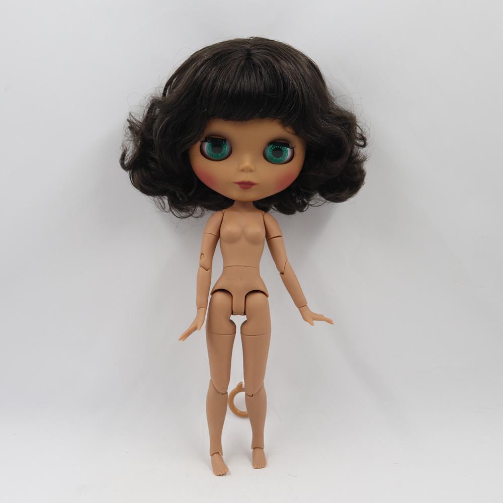 ICY Blyth doll 1/6 BJD 30cm doll with dark skin and short black curly hair matte face NUDE joint body BL950