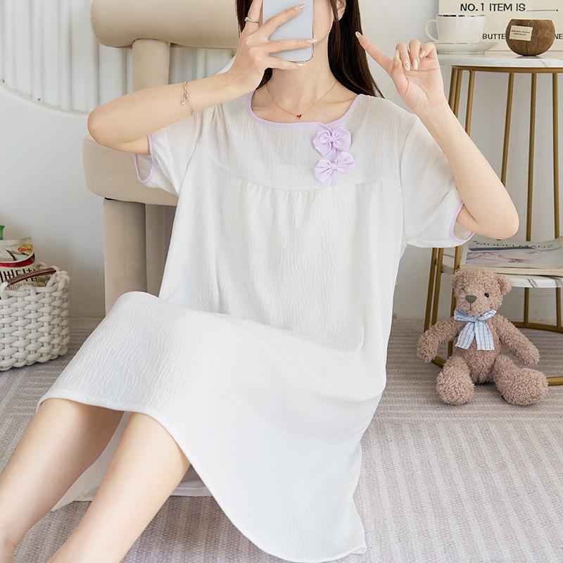 1011 new spring and summer new cloud cotton dress pajamas women's pajamas short sleeves large size Internet celebrities can be worn outside
