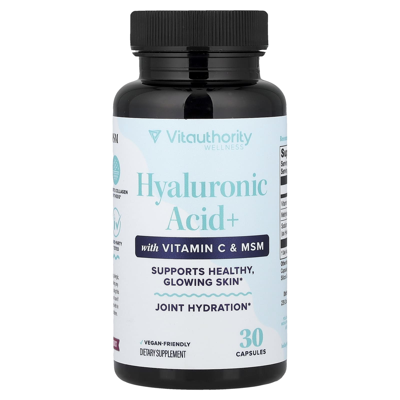 

Vitauthority, with Hyaluronic Acid+, Vitamin C, and MSM, 30 Capsules