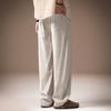 High-end old money Fengtencel linen drape casual pants men's summer thin splicing loose straight wide-leg pants