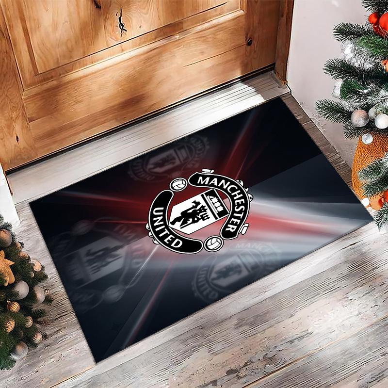 Manchester United FC Soccer Football Pattern Soft Area Rug Non Slip Indoor Floor Carpet Sports Decor Mat for Bedroom