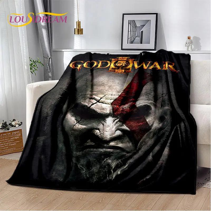 God of War Oyunu Oyuncular Kratos Yumuşak Peluş Battaniye, Flanel Battaniye Oturma Odası Yatak Odası Yatak Kanepe Piknik Örtüsü Çocuk için