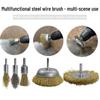 T-Shaped Electric Wire Brush with Handle for Rust Removal and Metal Cleaning - 6mm Handle