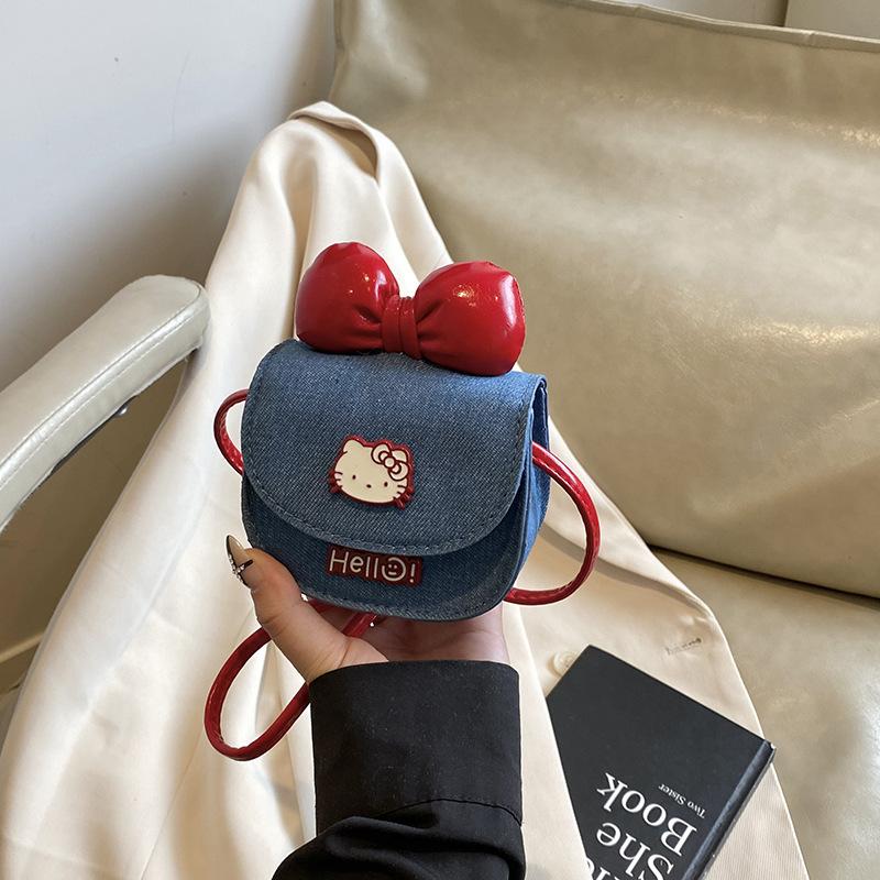 Fashion western style bow girl messenger bag summer cat cartoon saddle bag