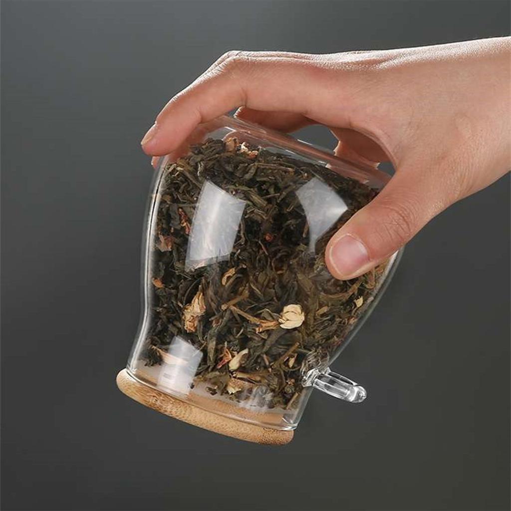 Glass Airtight Storage Tea Sugar Canister With Wooden Spoon Kitchen Pantry Sealing Container For Loose Leaf Tea Coffee Spices