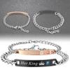 Elegant Alloy Geometric Couple Bracelets Fashionable Valentine's Day Gift