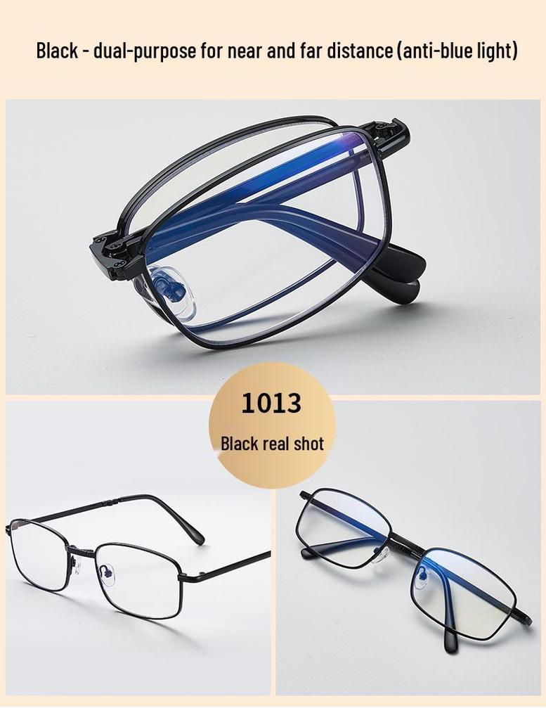 Anti-Blue Light Photochromic Folding Reading Glasses with Smart Zoom for Near, Mid, and Far Distances