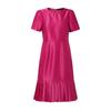 ZANZEA Women Casual Round Neck Summer Short Sleeve Satin Dress