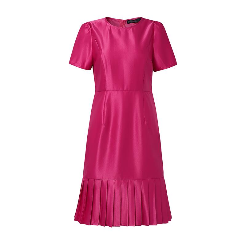 ZANZEA Women Casual Round Neck Summer Short Sleeve Satin Dress