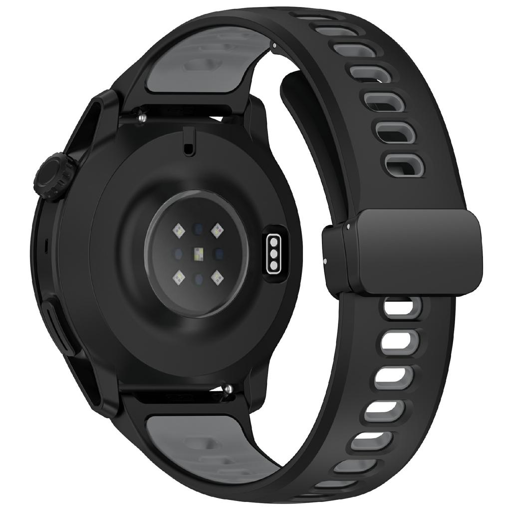 22mm Magnetic Buckle Dual Color Silicone Strap for Coros Pace 4/3/Apex 4 42mm/Apex 2 Pro/Apex Pro/Apex 46mm Quick Release Watch Band