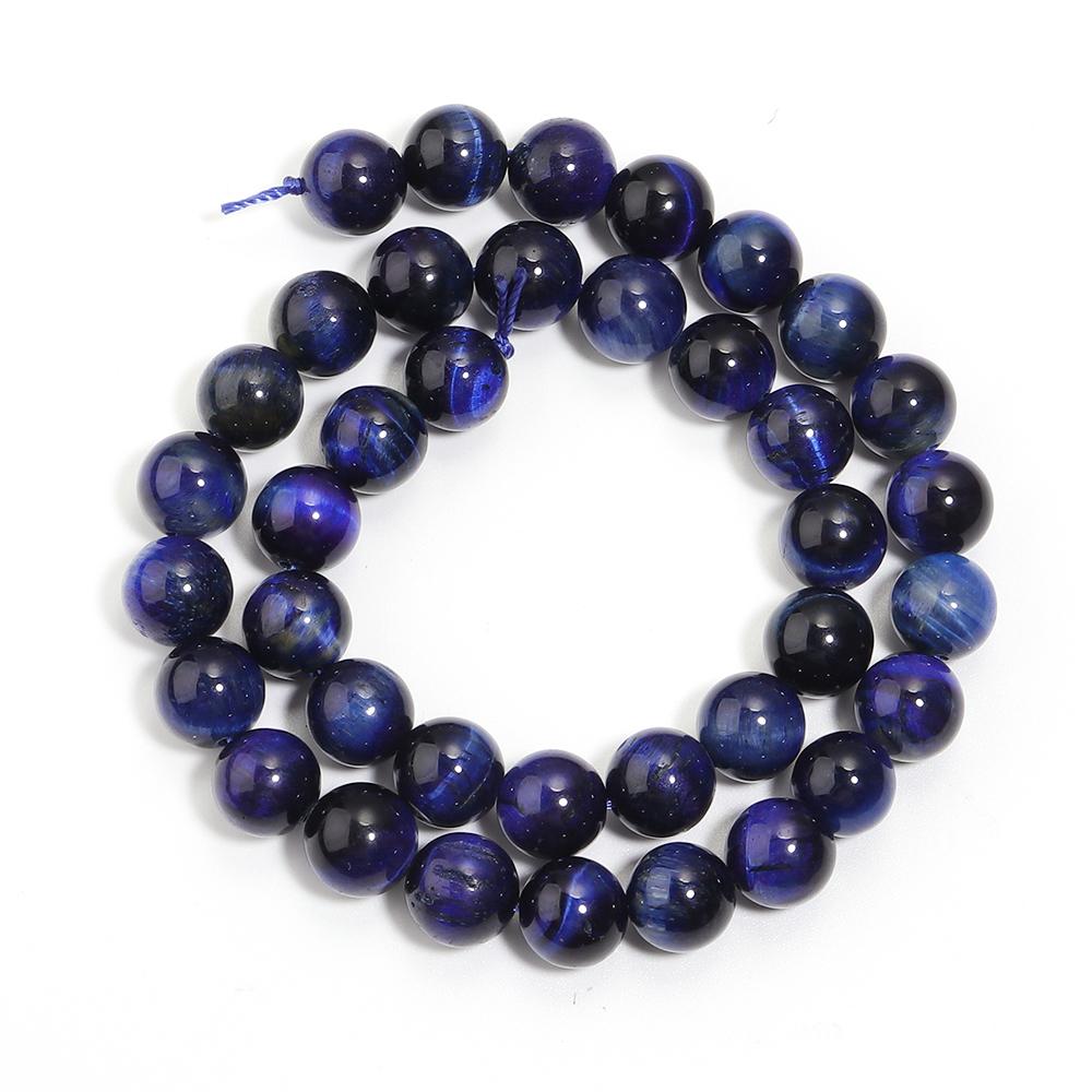 4 6 8 10 12mm Natural Stone Lapis Lazuli Tiger Eye Beads Round Loose Beads For Jewelry Making DIY Bracelets Necklace Accessories
