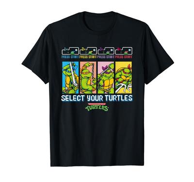 חולצת טי TMNT וידאו גיימס רטרו בחר את הצבים שלך 16-ביט