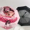 1PC Floral Pattern Ballet Girl Umbrella-8-Rib Reinforced Portable Folding Travel Suitable for All Seasons Outdoor Daily Use-J412