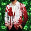 Men's Corduroy Business Casual with Halloween Print for Fall Parties and Everyday Wear