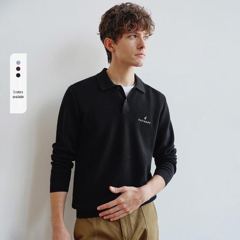 Navigare Men's Cotton Polo Neck Knit Sweater
