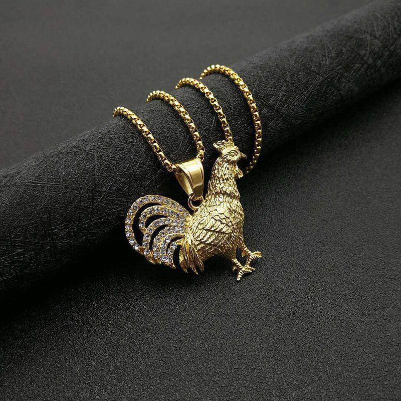 European and American Popular Hip Hop Accessories Environmentally Friendly Diamond Studded Animal Zodiac Pendant Necklace