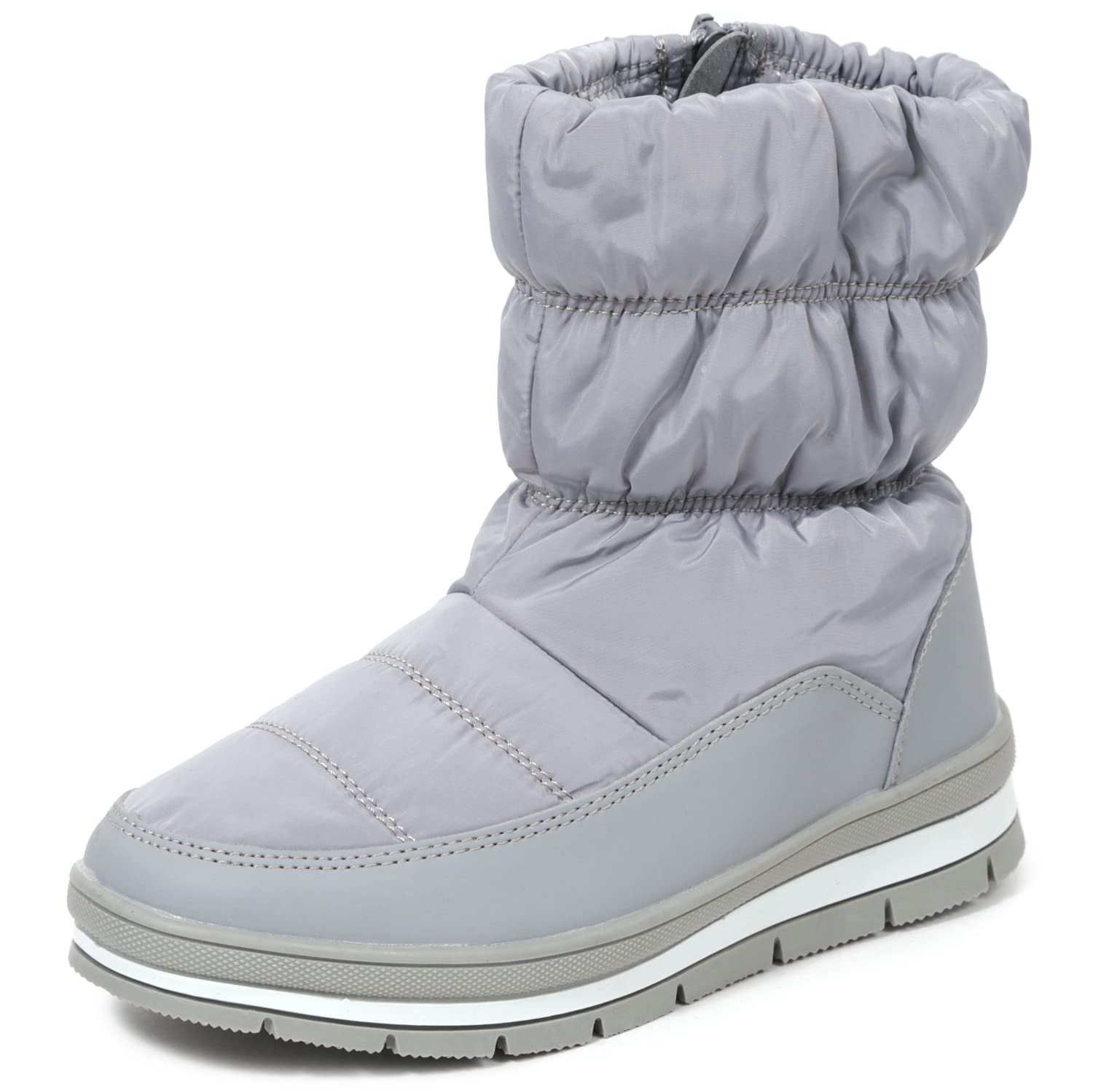 

Mozu Down Side Elastic Shirring at the Cold Size LL Women s Boots, Zipper, Opening, Water-Repellent, Weather, Non-Slip Sole, Gray, серый