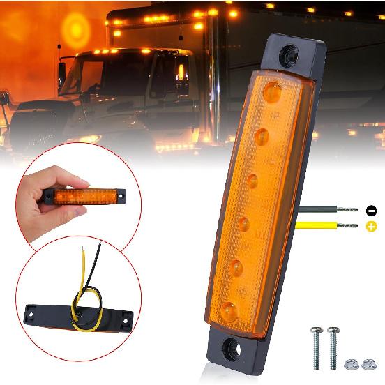 40 Pack 6 LED Trailer Marker Light, DC12-24V Clearance Side Indicator Lamp For RV Camper Truck Van Caravan Boat - Amber