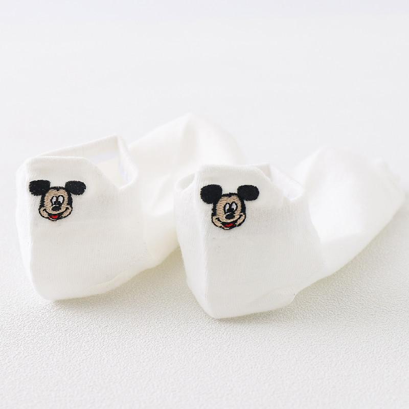 

Женские черно-белые мультяшные вышитые носки до щиколотки - летние тонкие с мелким вырезом, корейский стиль With Paper Card