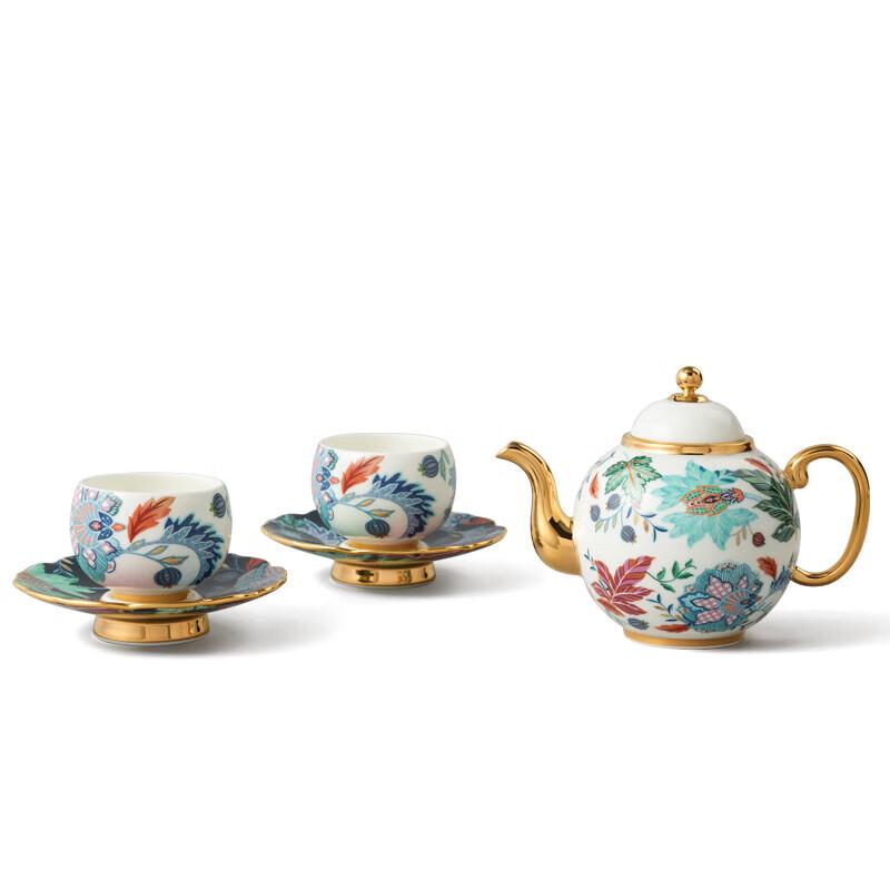 Yongfengyuan 'Happiness Full Garden' 6-Piece Ceramic Chinese Tea Set