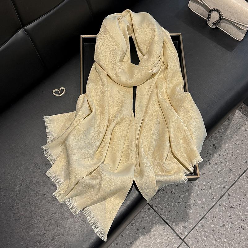 Elegant Ladies Print Hijab Tencel Cotton Long Scarf With Four Seasons Sun Protection Silk Scarf Decoration Shawl Wrap Headscarf