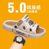 Slippers men's 2025 summer new teenagers daily indoor non-slip elastic thick bottom outdoor one word cool slippers tide