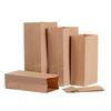 50pcs Not Oil Proof Kraft Paper Bag Square-bottom Convenience Bag New Food Packaging Bag  Vegetable