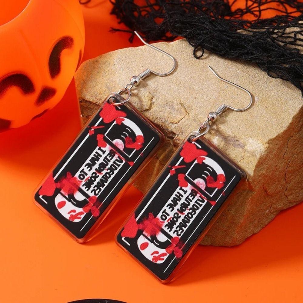 Ghost Funny Dangle Earrings Drop-shaped Dark Skull Earrings Halloween Acrylic Earrings  Girls