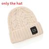 Knitted Hat Style With Letter Decor And Big Head Circumference For Casual Wear