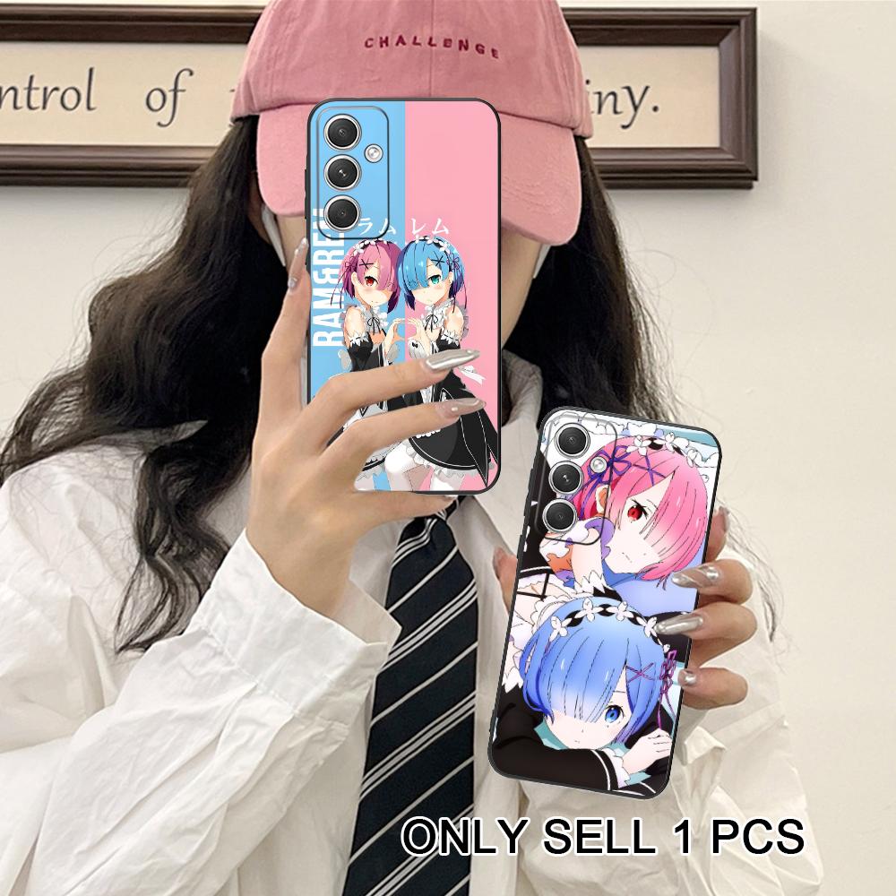 ReZero Rem Ram Matte TPU Mobile Phone Case for Samsung Galaxy S26 S25 S24 S23 S22 S21 S20 Note20 Plus FE Ultra Colorful Cover