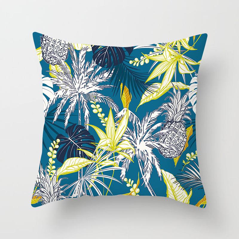 Summer Tropical Floral Cushion Cover Home Decor Office Sofa Pillowcase Green Plant Throw Pillowcase