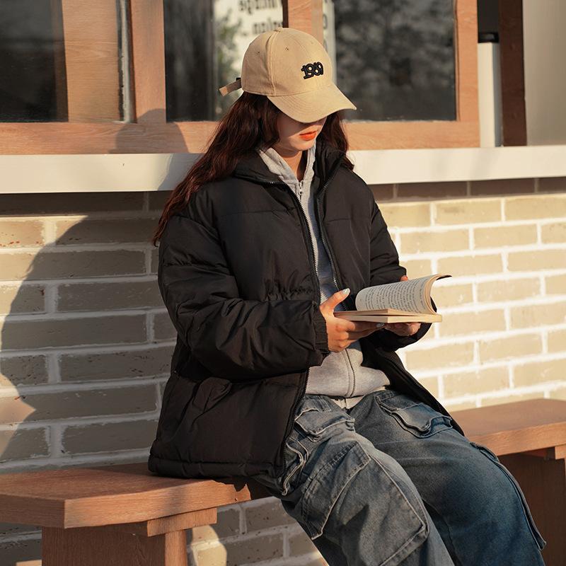 New Couples Stand-up Collar Cotton Jacket Autumn and Winter Short Large Size Men and Women Thickened Cotton Jacket