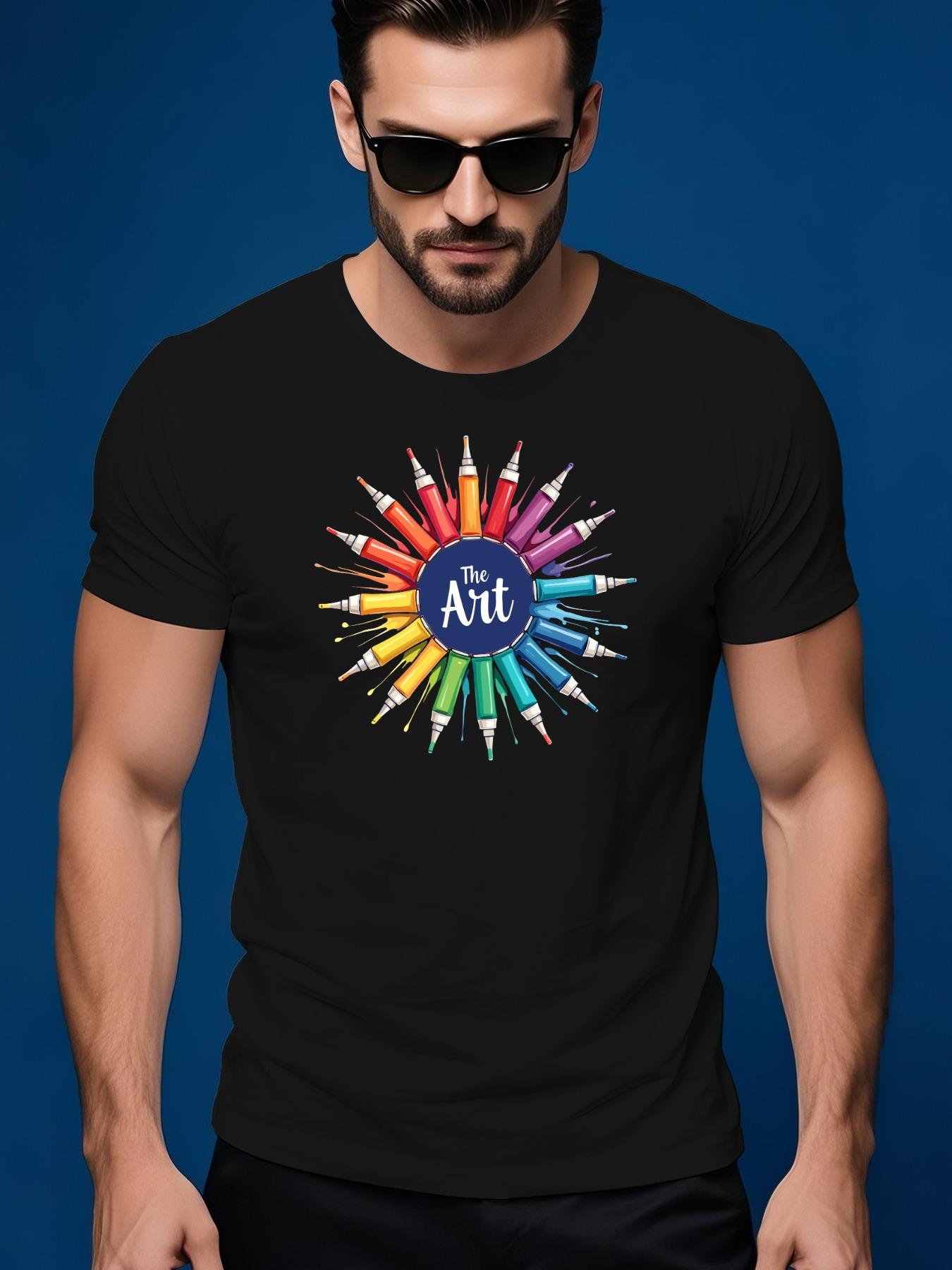 Summer Short Sleeve Tshirt with Vibrant Crayon The Airt ... XL