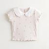 Mädchen Puppenkragen Baby Kurzarm Niedliches T-Shirt Baumwoll-Top Dünn Sommer Baby Neuer Stil