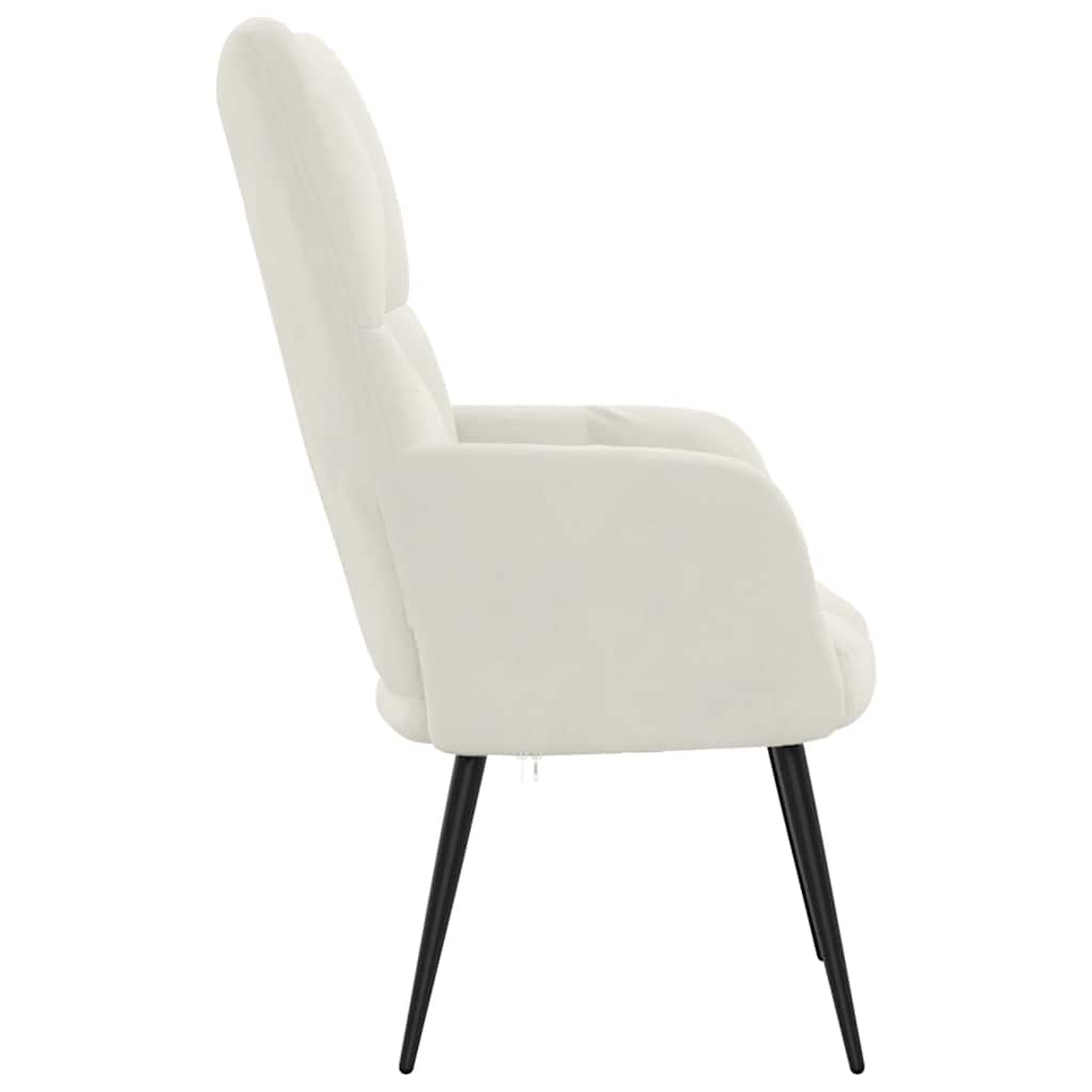 Relaxation Armchair Cream White Velvet