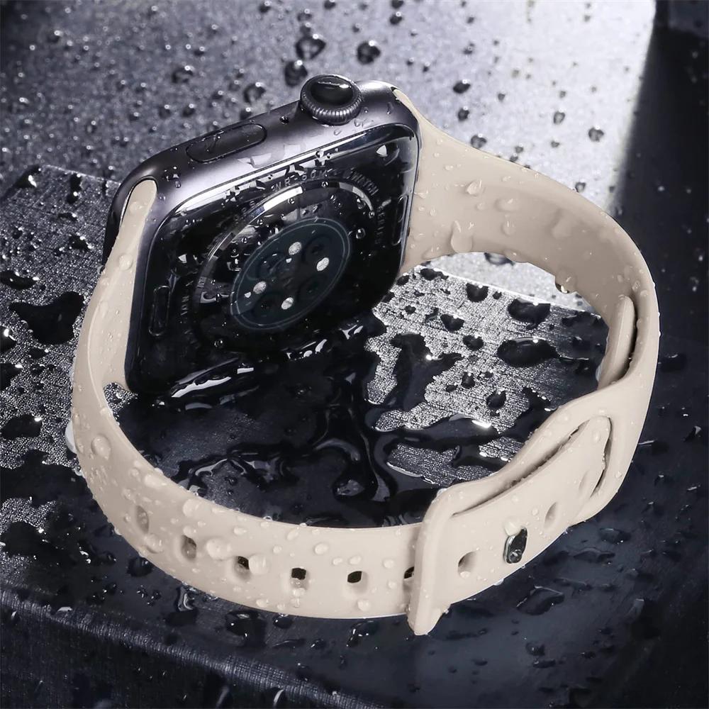 Slim Silicone Strap For Apple Watch Band 45mm 44mm 40mm 41mm 42-38mm sport bracelet iwatch series 8 7 se 3 4 5 6 9 ultra 2 49mm