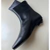 Mode Lederstiefel Damen Herbst Winter Schwarz Stiefeletten Neu Samt Reißverschluss hinten Eckige Spitze Schmale Schuhe Damen Niedrig Absatz Kurze Stiefel