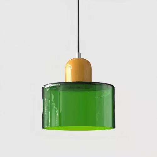 

Vintage design colored glass pendant light Nordic luxury restaurant home decoration pink orange green white pendant light Warm White