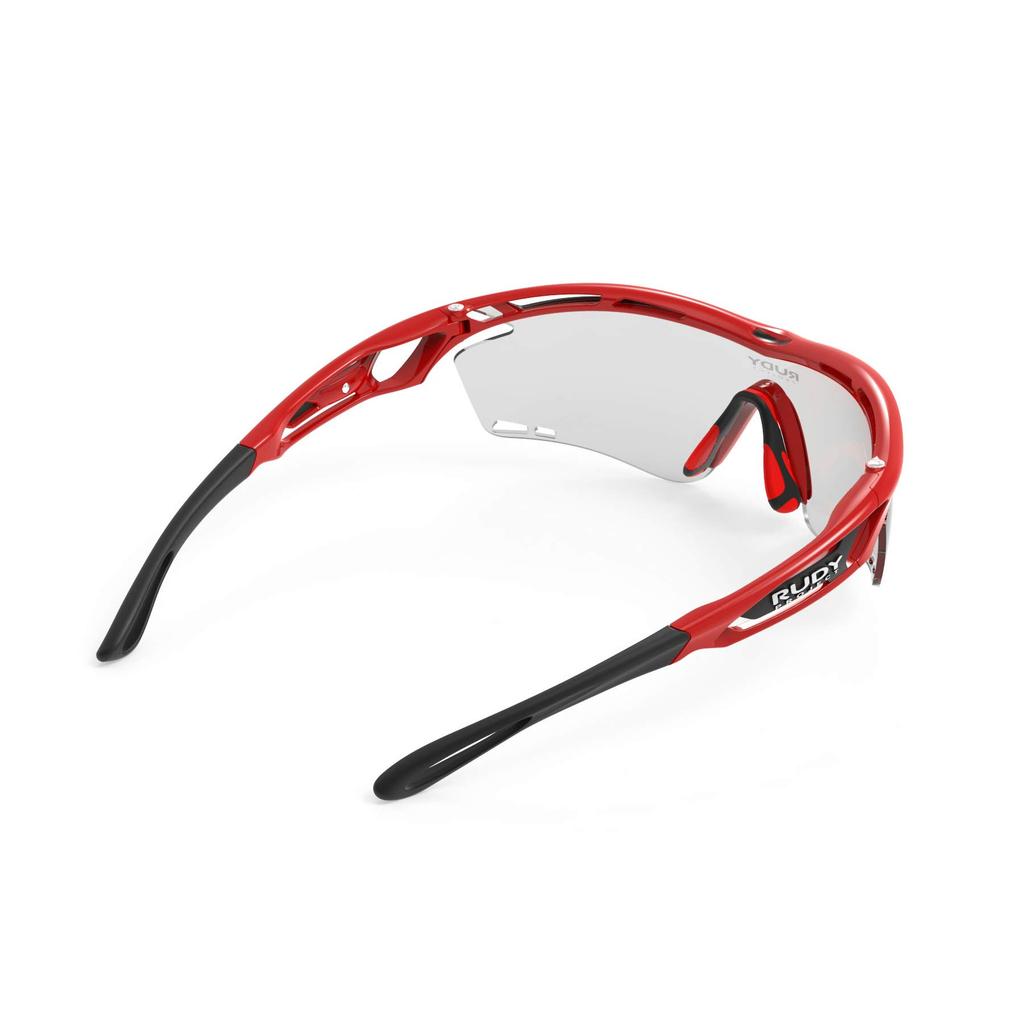Rudy Project TRALYX Sports Sunglasses for Road and Fire Red Frame with Impact X 2 Photochromic Black Lenses Bikes, Cycling, Marathons, Jogging,
