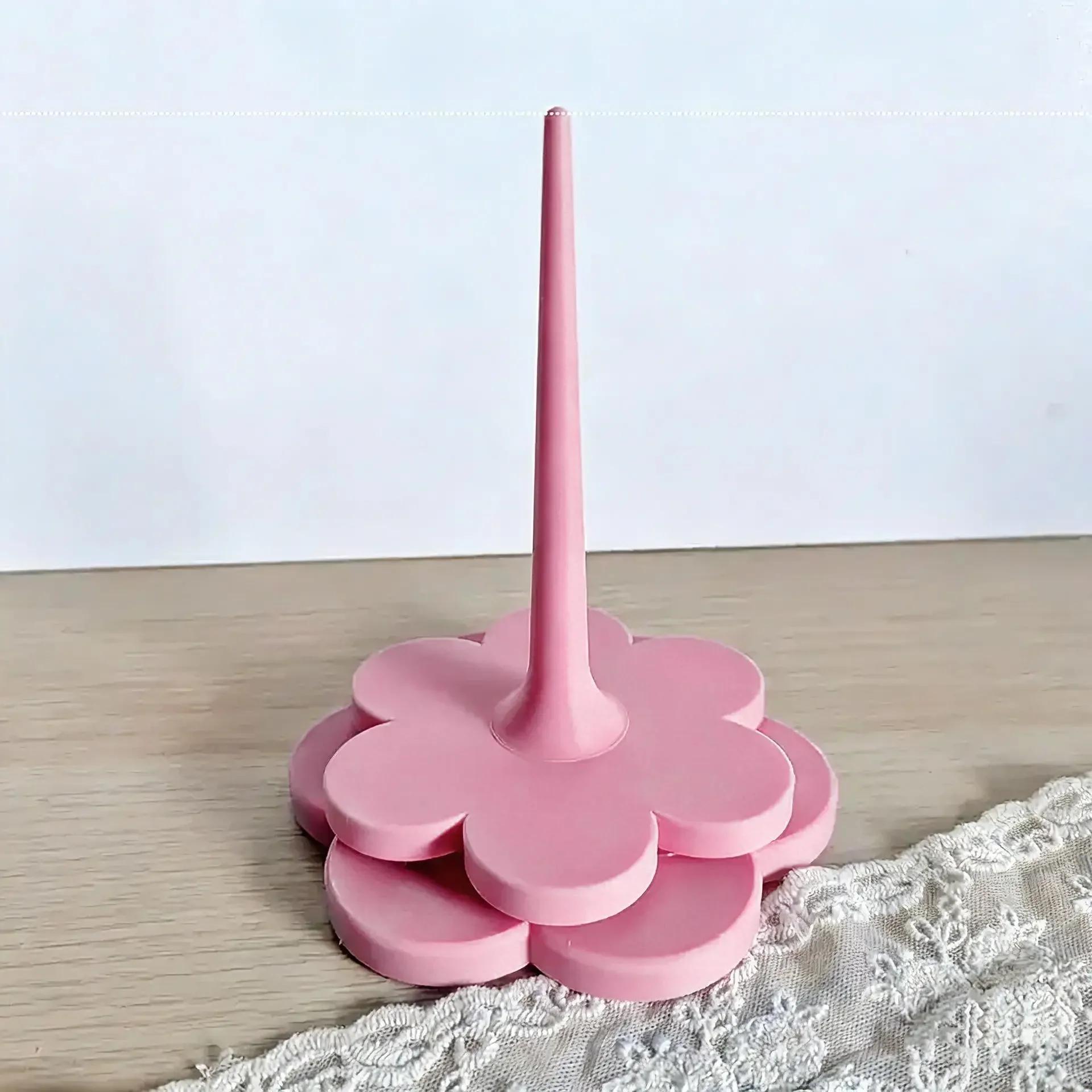 3d Printed Heart Yarn Ball Holder Flower Yarn Stand Knitting Crochet Yarn Spool Storage Stand For Knitting Winder Stand Tool розовый