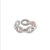 Unique Adjustable Twisted Chain Ring In S925 Silver Perfect For Couples And Fashion Lovers