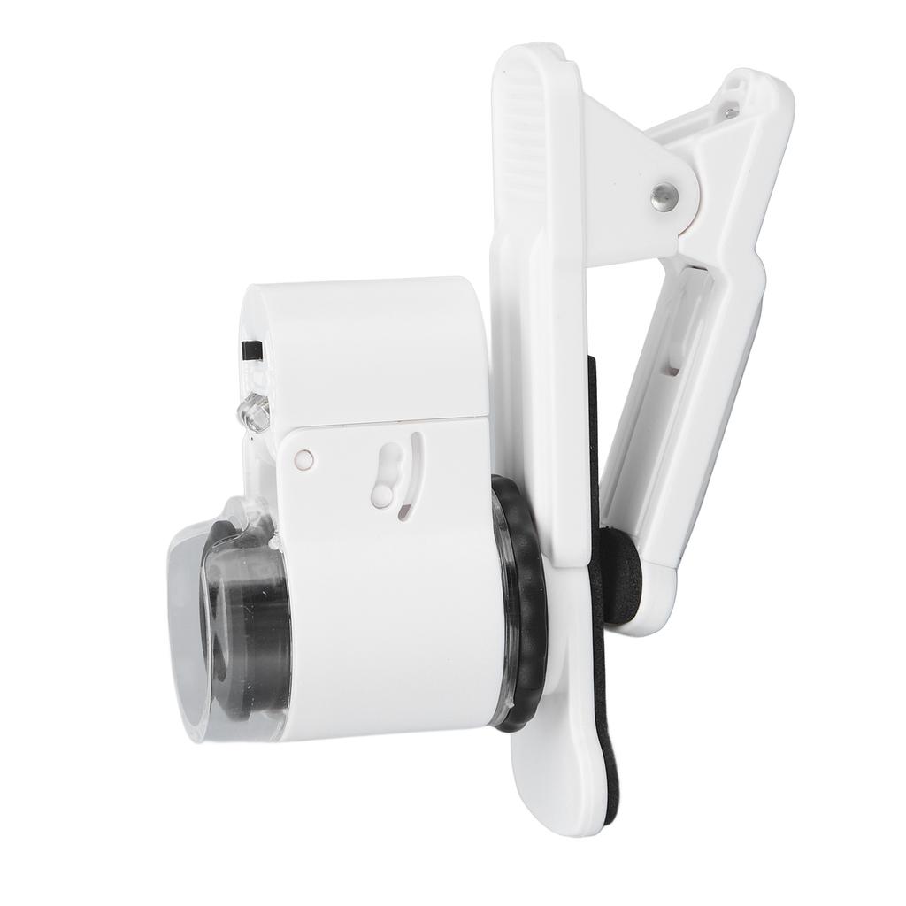 45X Mini Mobile Phone Microscope UV Light Adjustable Head Angle Cell Phone Clip On Microscope for