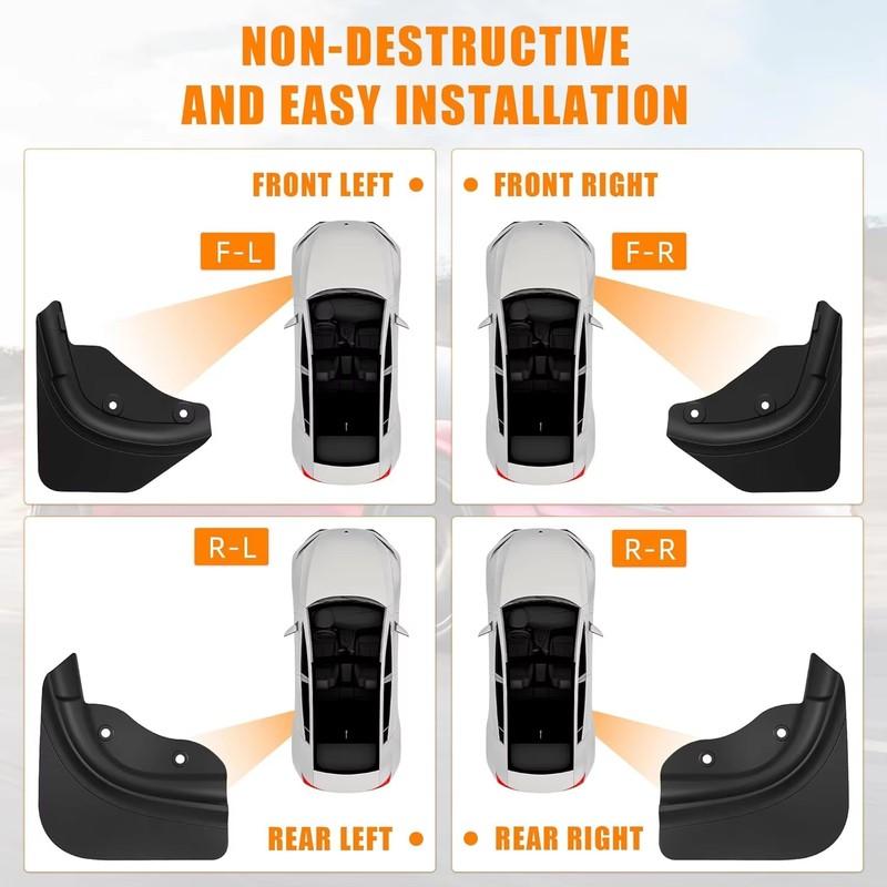 Front and Rear Dedicated TPE Mudguard For Tesla Model Y Juniper 2025 2026 Mud Flaps Mudflap Guards Front Wheel Fender MudGuard