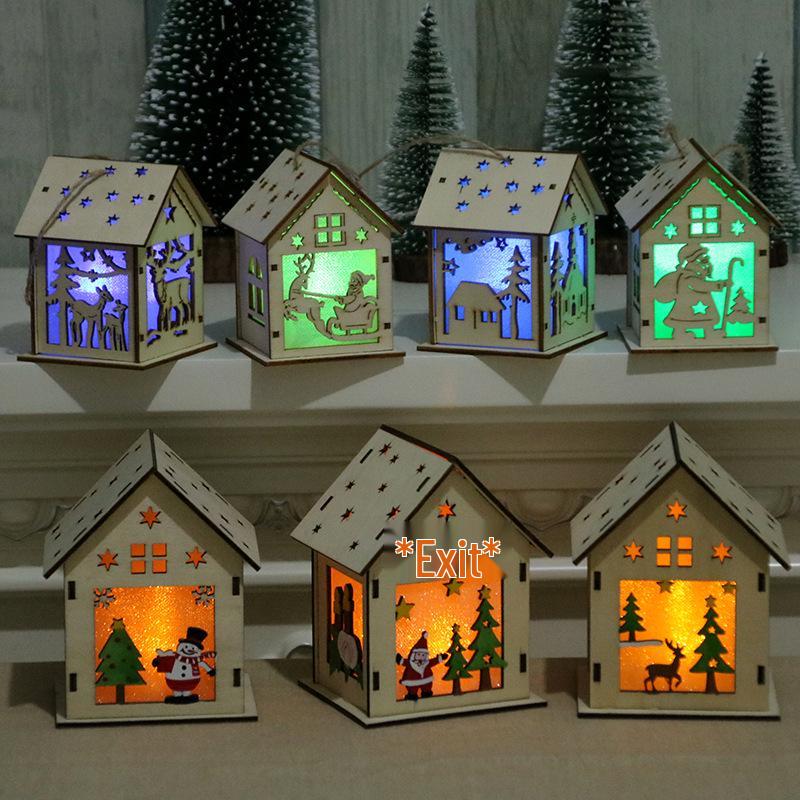 Glowing Wooden Christmas House Decorations: Snow House, Tree Ornaments, DIY Gifts, Window Displays