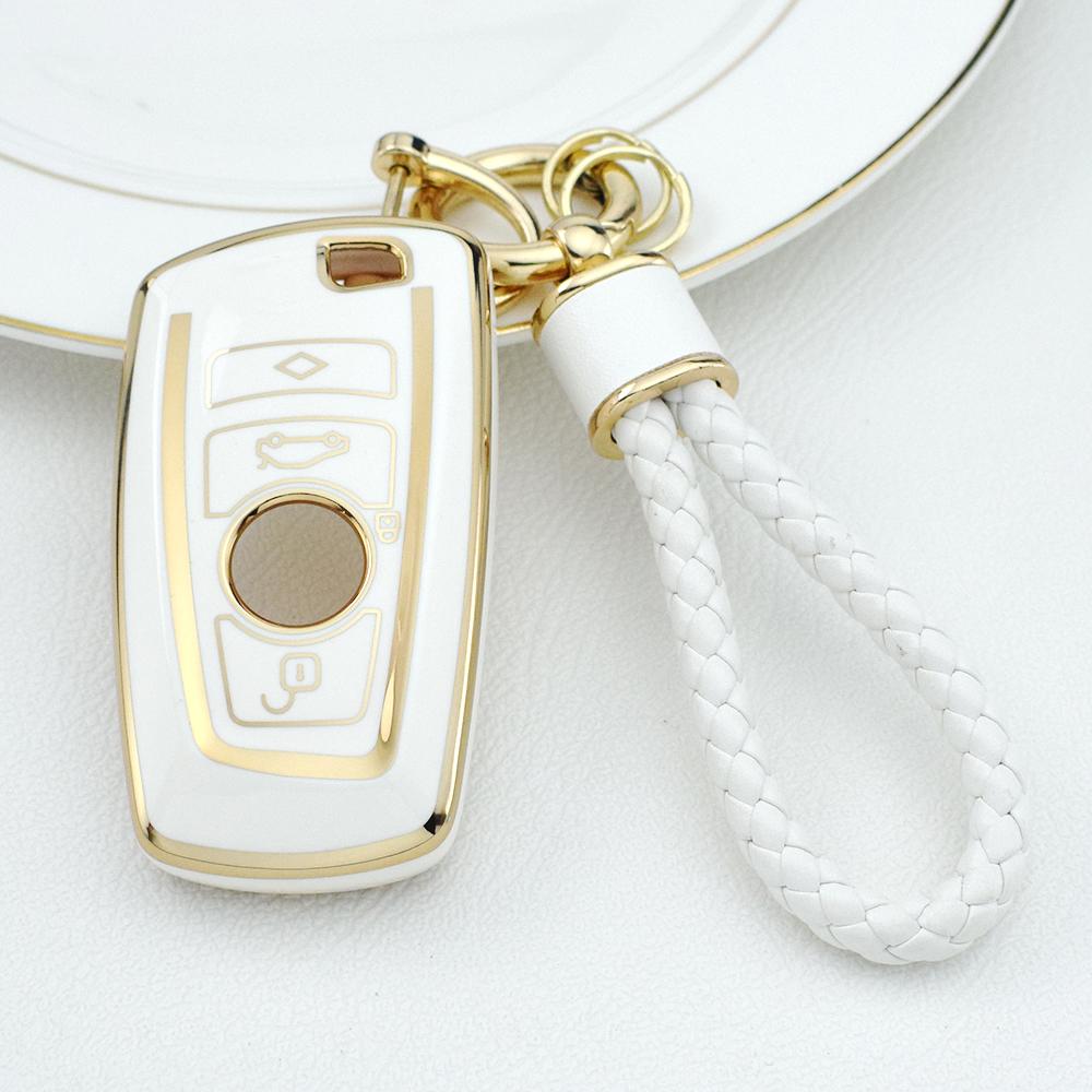 TPU Remote Car Key Case Cover Holder for BMW 1 3 5 7 Series X1 X3 X4 X5 X6 F10 F20 F30 F34 F25 F31 M3 M4 E34 Keychain