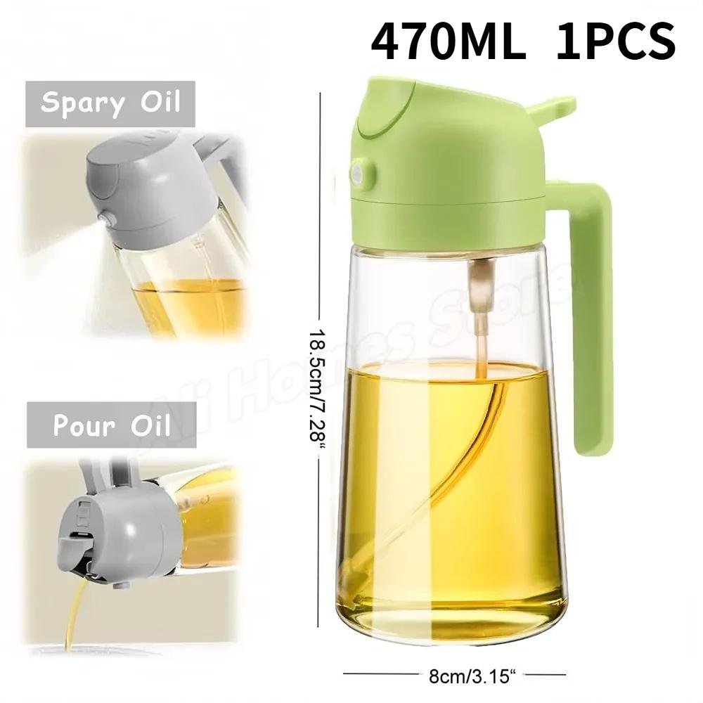 

Oil Sprayer and Dispenser for Cooking Kitchen Salad BBQ, No PVC Easy Use Space Saving, Colors, Portable Oil Spray Bottle зелёный