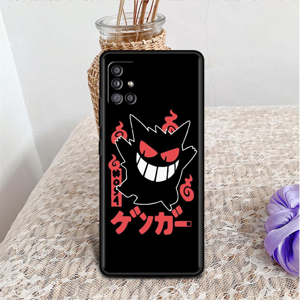 Fall für Samsung Galaxy A52 A12 A32 A51 A21s A71 A13 A53 A22 A31 A72 A03 A02s A41 schwarze Telefonschale lustige Pokemon Gengar