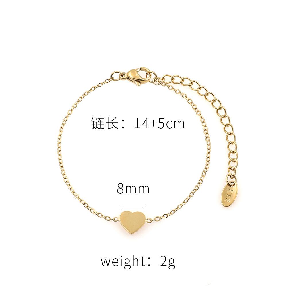 

The Same Titanium Steel Small Love Bracelet For Girls Is Fashionable And Simple 18K Electroplated Titanium Steel Hand Jewelry Does Not Fade