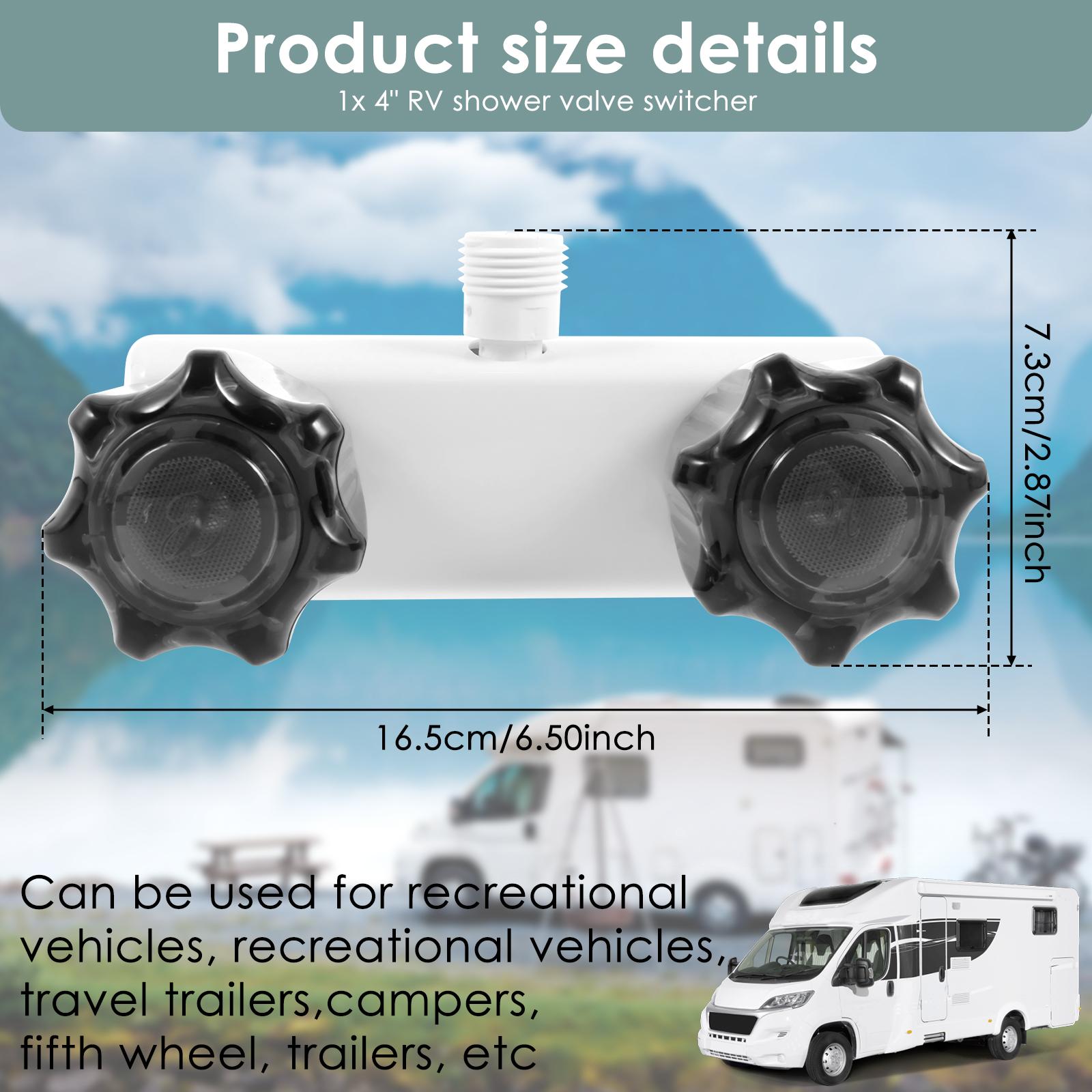 

RV Shower Faucet Camper Shower Faucet Replacement 4 RV Shower Valve Diverter with Knobs for Outside and Inside Bathroom Shower белый