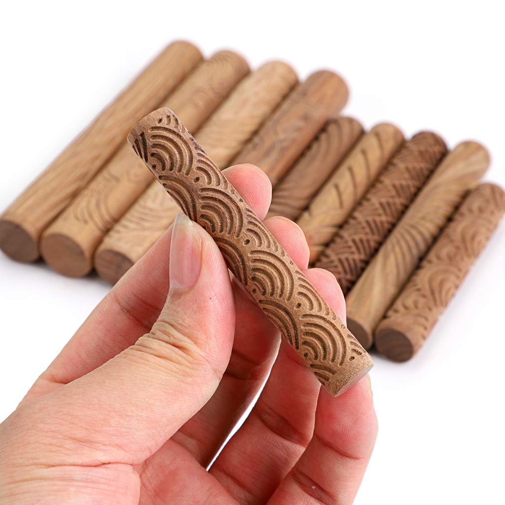 Sumnacon Pottery Pottery Stamping Pattern Clay Stamping Hand Different Set of 10 Supplies, Tools, Molds, Presses, Tools, Rollers, Patterns,